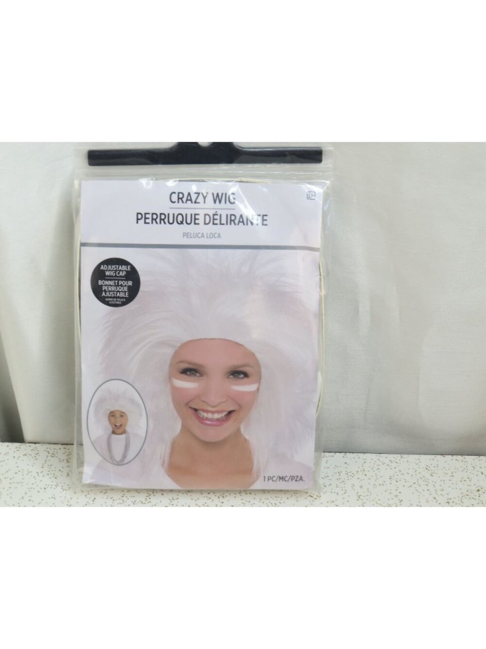 White Crazy Wig Spiky Mad Scientist Halloween Cosplay Costume One Size Fits All